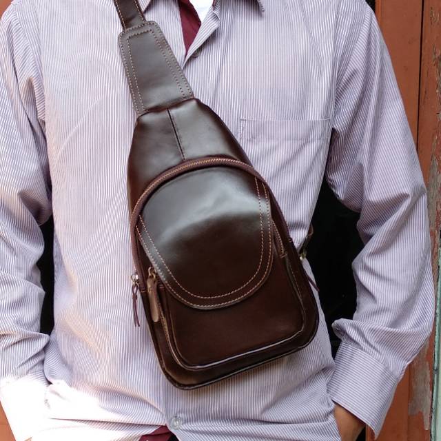 [VALQO] Tas kulit PARVIZ Waist bag Dada Selempang Sling bag Pria Wanita