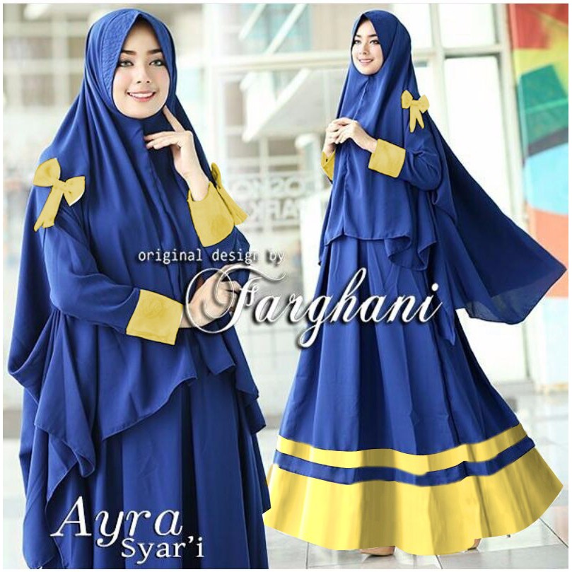[AIDA SYARI NI] Ghamis Wanita Jersey Pink/Navy