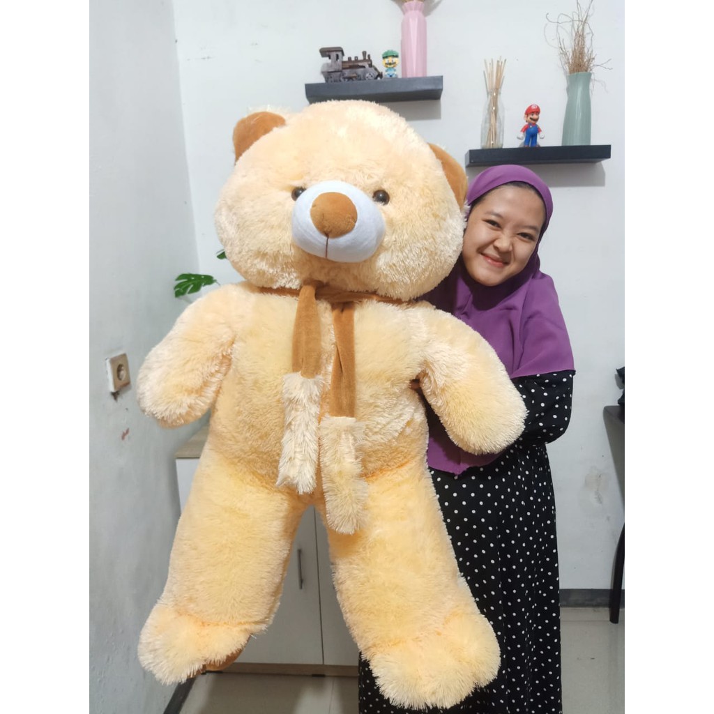 Boneka Teddy Bear Jumbo Boneka Beruang Syal 90CM