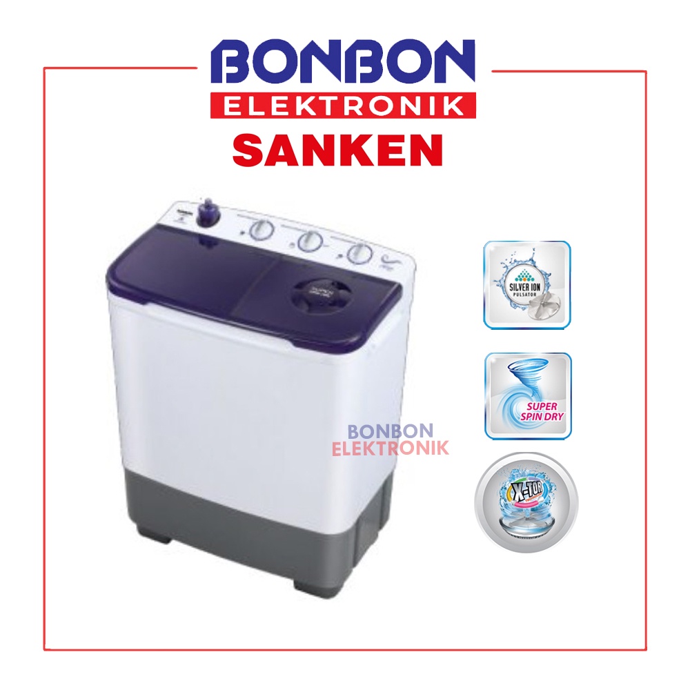 Sanken Mesin Cuci 2 Tabung 7KG TW 8808 FVL / TW8808FVL XTOR TECHNOLOGY