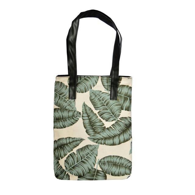 Totebag LEAF PANJANG | Totebag tas sekolah tas Kanvas Motif ( COD BAYAR DITEMPAT )Pake Resleting