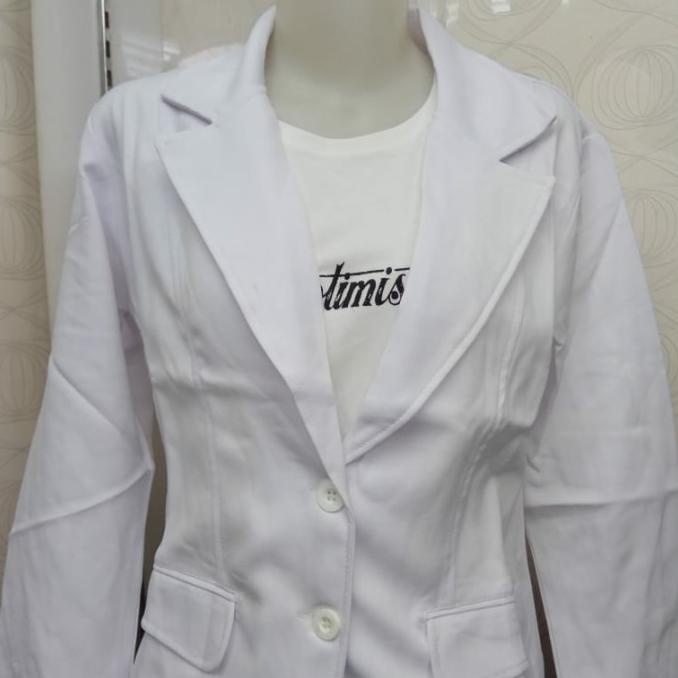 [COD] Blazer Wanita/Blazer Kerja Kantor Kuliah/Blazer Putih [COD]