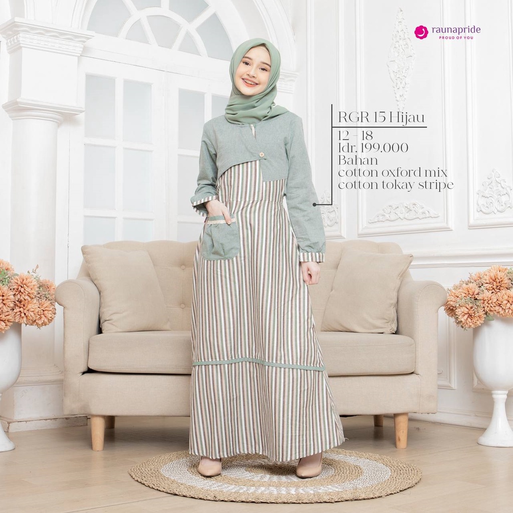 DRESS UNTUK REMAJA TANGGU GAMIS RAUNA TERBARU RGR 15 TERSEDIA BANYAK WARNA