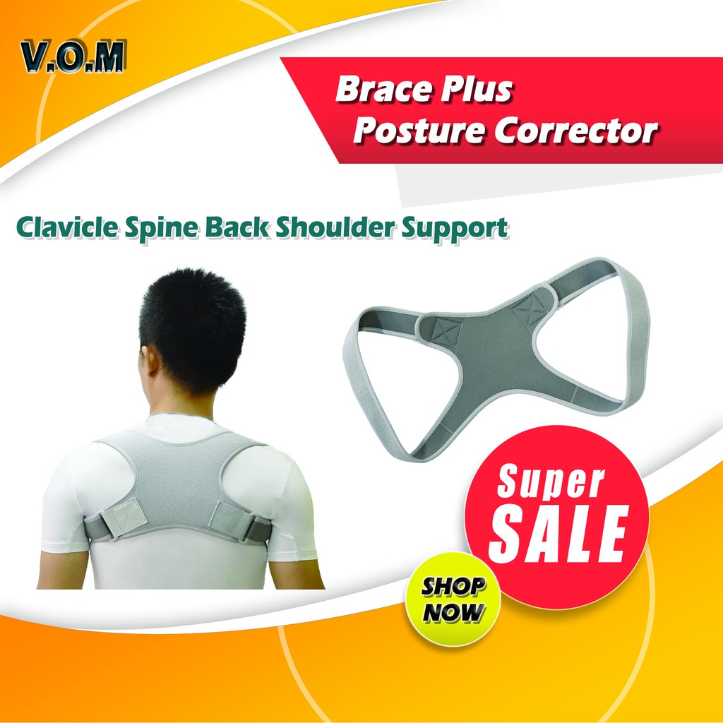 VOM Brace Plus Posture Corrector - Clavicle Spine Back Shoulder Support 0660