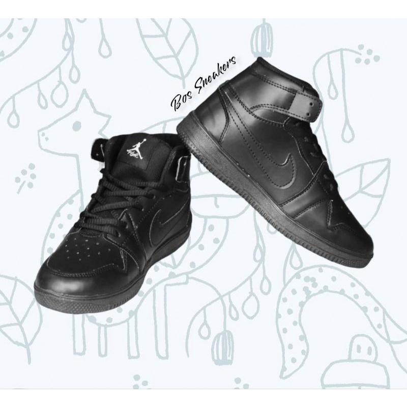 Nike jordan anak hitam polos/sepatu sekolah/jordan anak