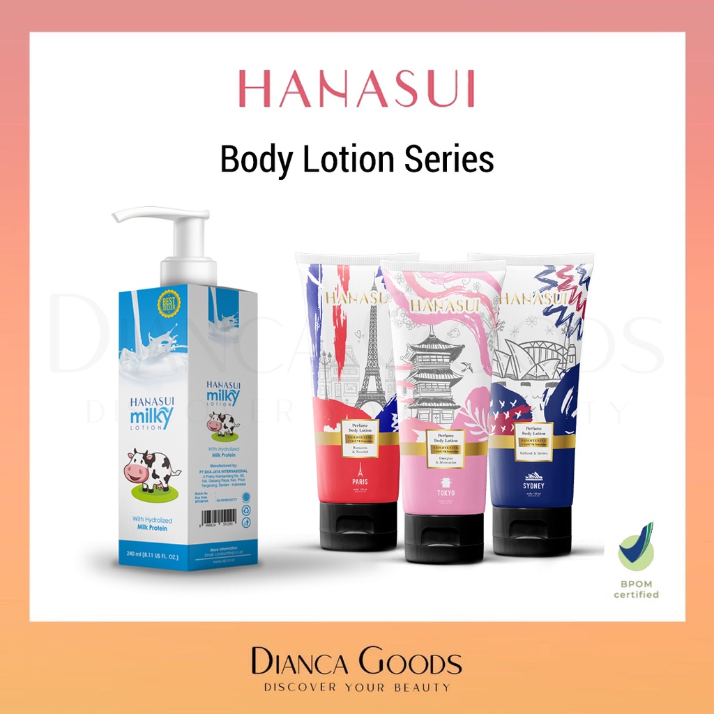 Jual HANASUI Milky Lotion Body Lotion Tokyo / Paris / Sydney Hand and