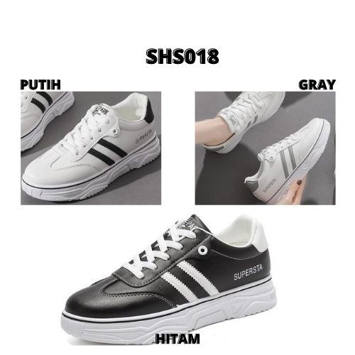 MOGYMOGY SHS018 Sepatu Sneakers Kasual Wanita Hitam Putih Ulzzang Korea Style Woman Casual Fashion Shoes