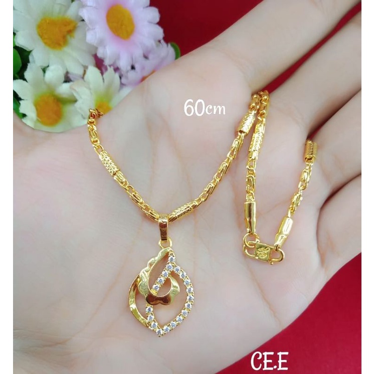 kalung liontin aksesoris wanita dewasa emas muda kadar 35%