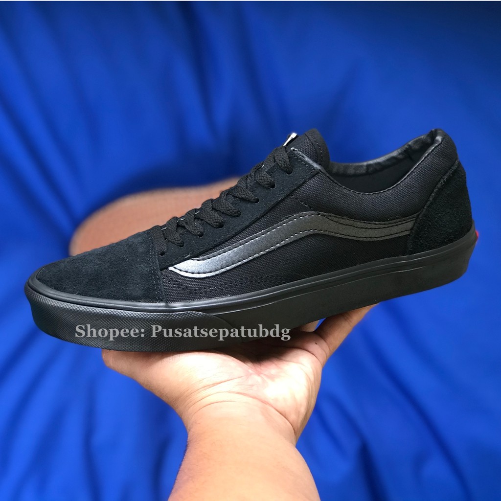 VANS OLDSKOOL ALL BLACK FULL HITAM