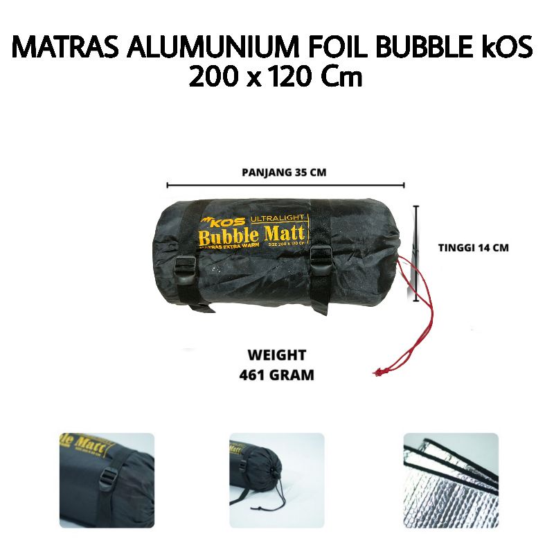 Matras Foil Kos Doubel  200x120Cm - Matras Aluminium Bubble Kos