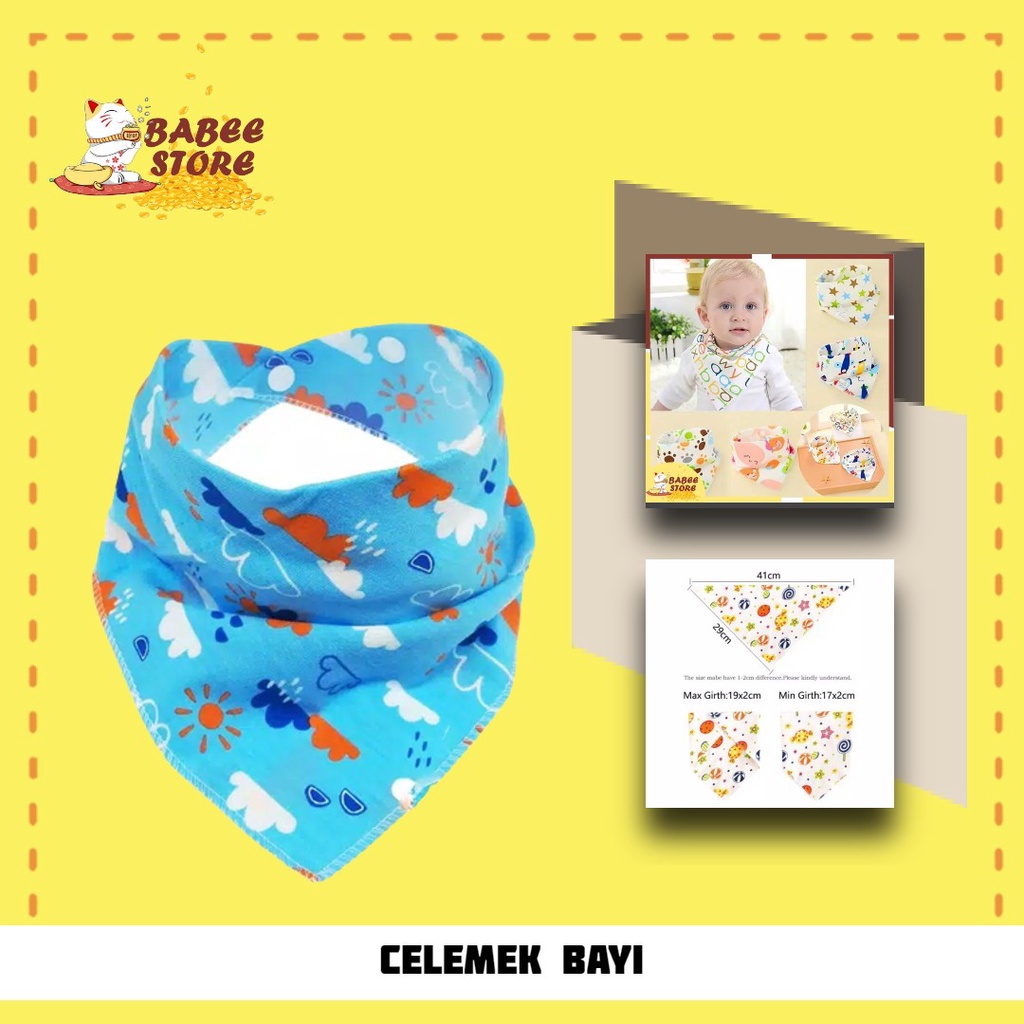 BIB SLABBER BAYI / BABY SLABBER / CELEMEK MAKAN BAYI / TATAKAN LIUR BAYI KATUN LEMBUT