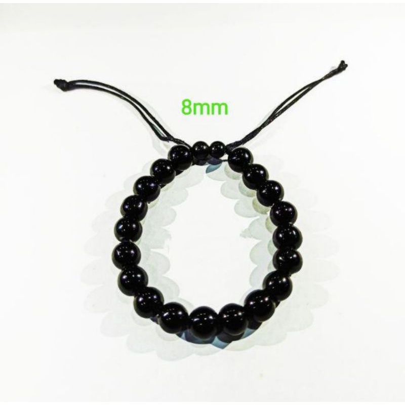 Gelang Kesehatan Black Jade Bulat Hitam/Anti Karat/Gelang pria Wanita/New Arrival/COD/AGAM AKSESORIS