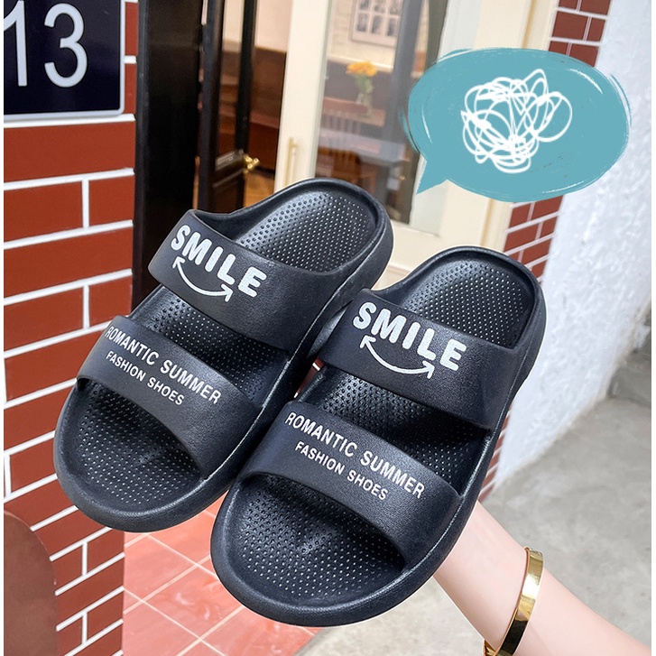 Sandal Selop Wanita Pria Fashion Smile import Nyaman Keren Anti Licin SP057