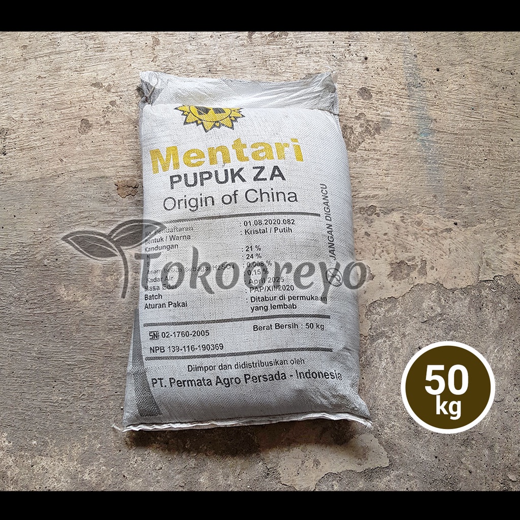PUPUK MENTARI ZA 50 KG KEMASAN PABRIK VIA CARGO