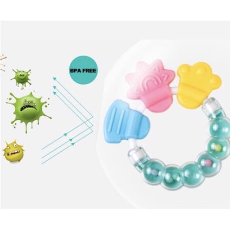 Rattle Teether kerincing gelang Gigitan Bayi dengan Kerincingan theeter gelang