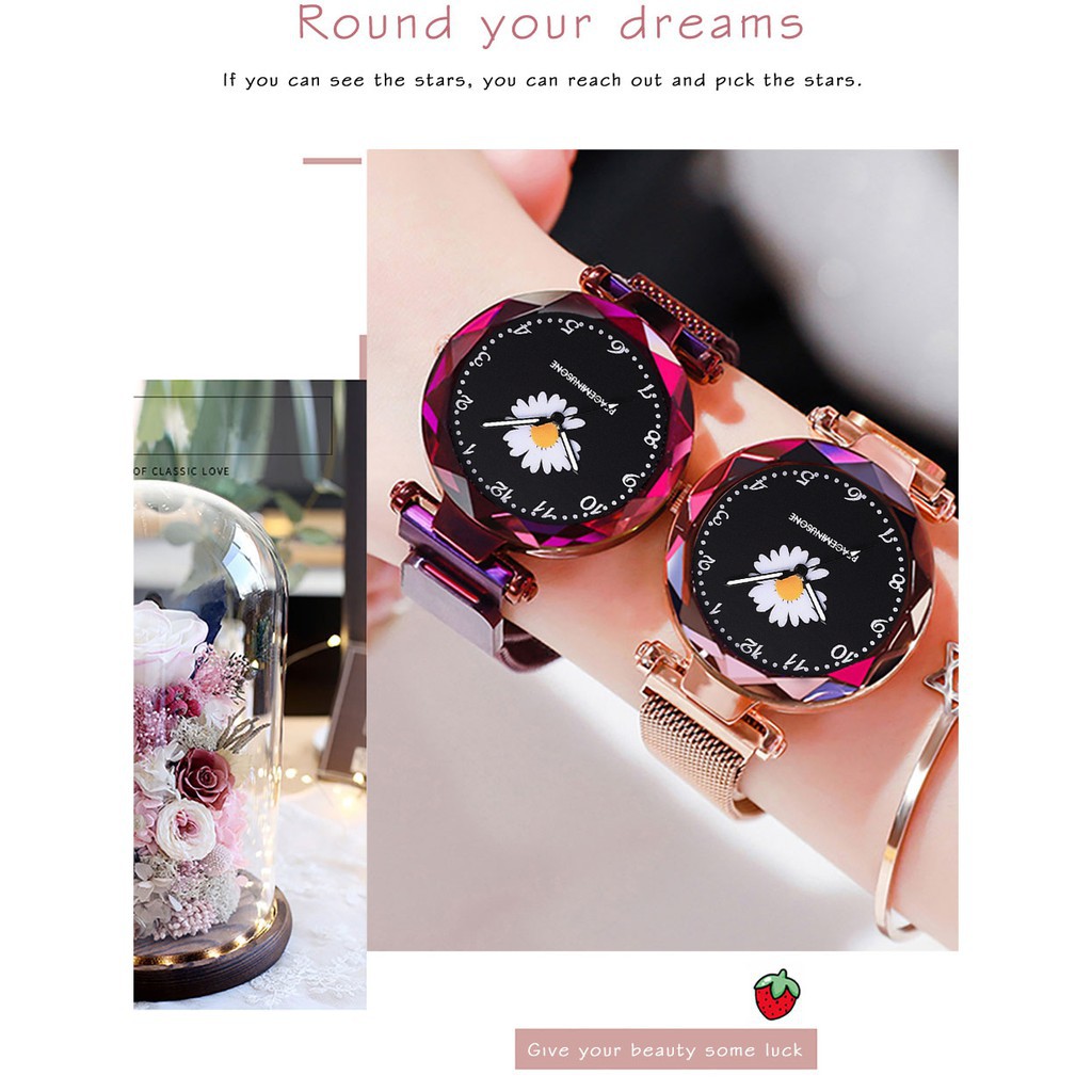 ✅COD Jam Tangan Wanita Small Daisy Starry Sky Magnet Korean