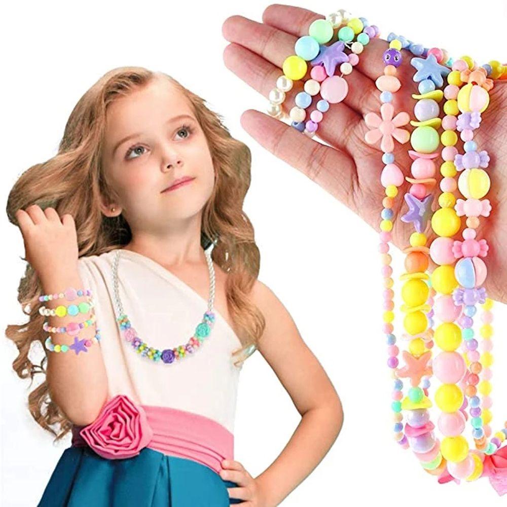 NICKOLAS1 Diy Handmade Manik-Manik Gadis Hadiah 700 Pcs Kalung Mainan Anak Pesona Manik-Manik Gadis Tenun Kerajinan Membuat