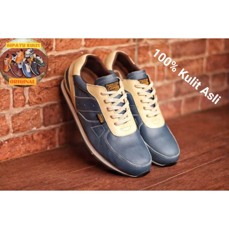 WOLF x CEVANY - 100% KULIT ASLI SNEAKERS PRIA KASUAL SPORTY CEVANY JELLAL PUTIH