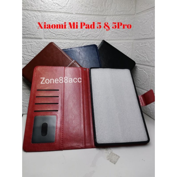 Sarung Dompet Xiaomi Mi Pad 5 5pro Pro Leather Case Flip Cover Casing Diary Buku Book Flipcover Smartcase slot kartu