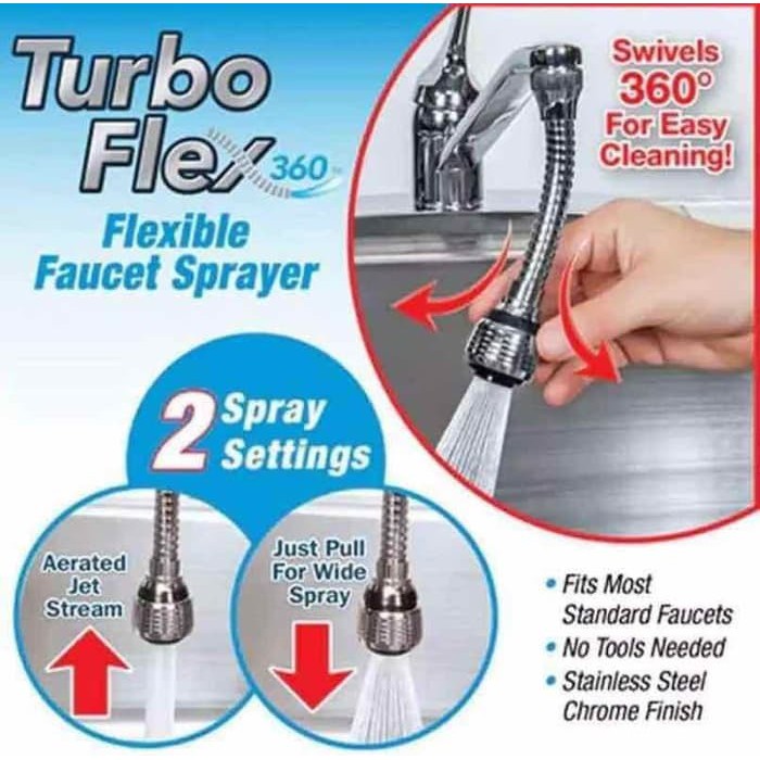 Turbo Flex 360 Flexible Faucet Sprayer / Keran Wastafel 0384