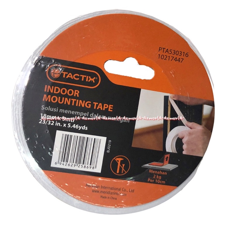 Tactix Indoor Mounting Tape Double Tape Kuat Untuk Dalam Ruangan 5.4y Tactic Isolasi Kuat Menahan Beban 2kg Taxtic