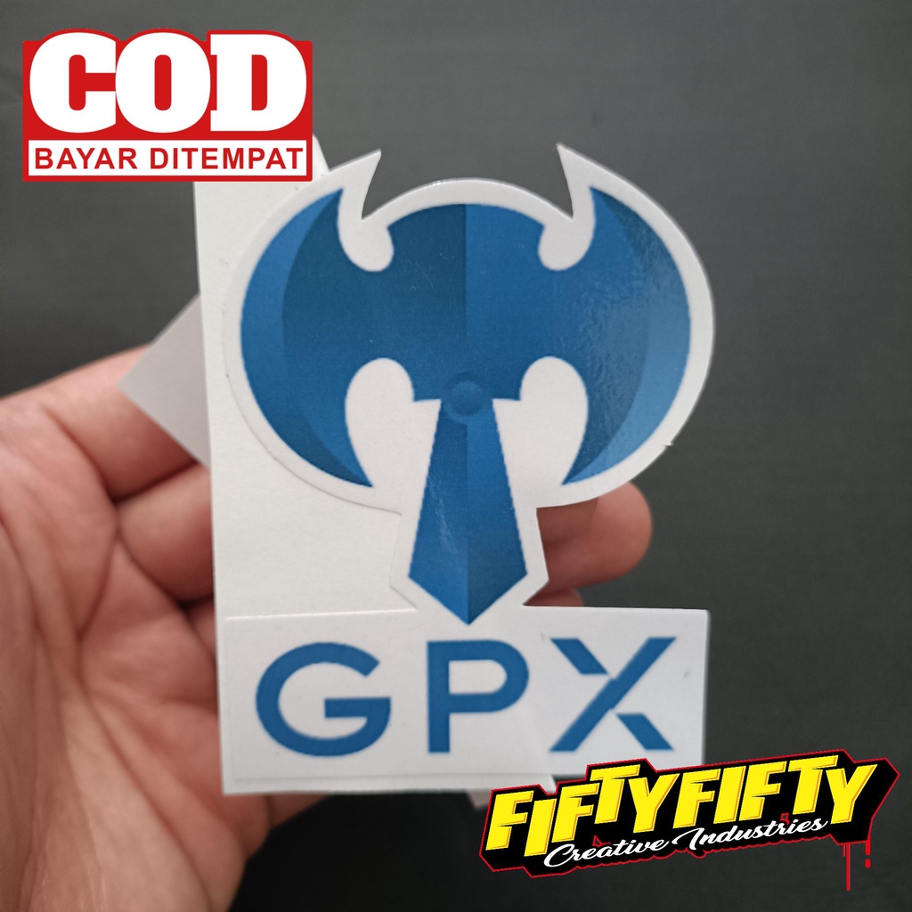 Stiker Print Cut ESPORT GPX Stiker Printing Laminasi Glossy Stiker Motor Mobil Helm Sudah Membentuk Pola Desain