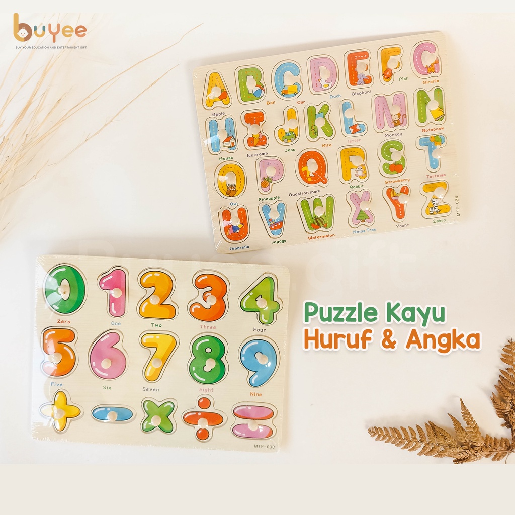 Puzzle Angka dan Huruf Kayu | Puzzle Anak | Mainan Edukasi Anak - Huruf