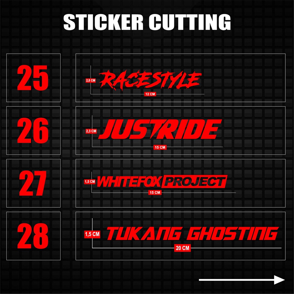 Sticker Cutting Revlective Stiker Cutting Campur Motor