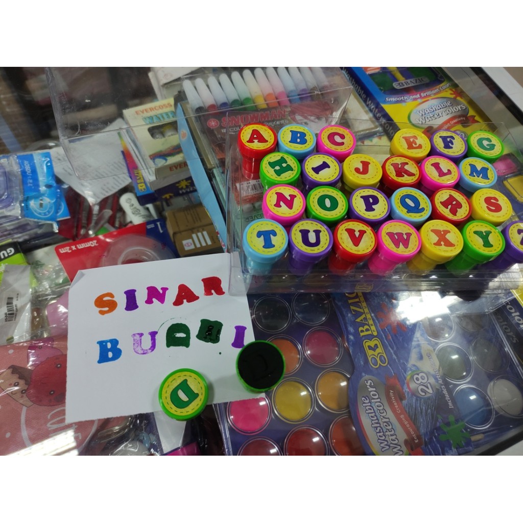 

stempel abjad anak isi 26 buah