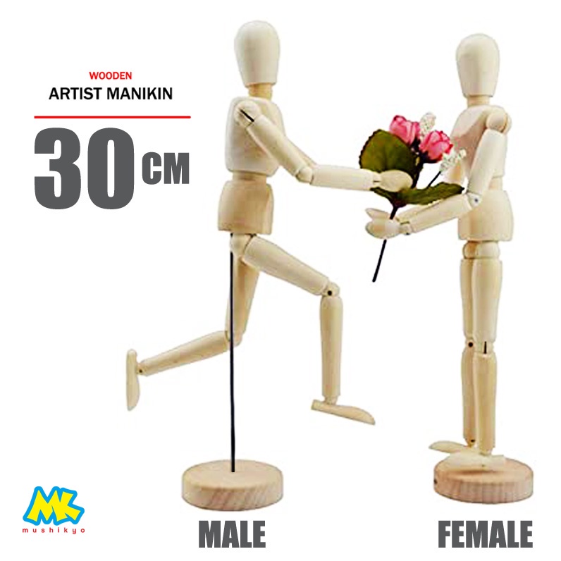 patung Manekin kayu Human Figure wooden 30cm untuk Model Gambar