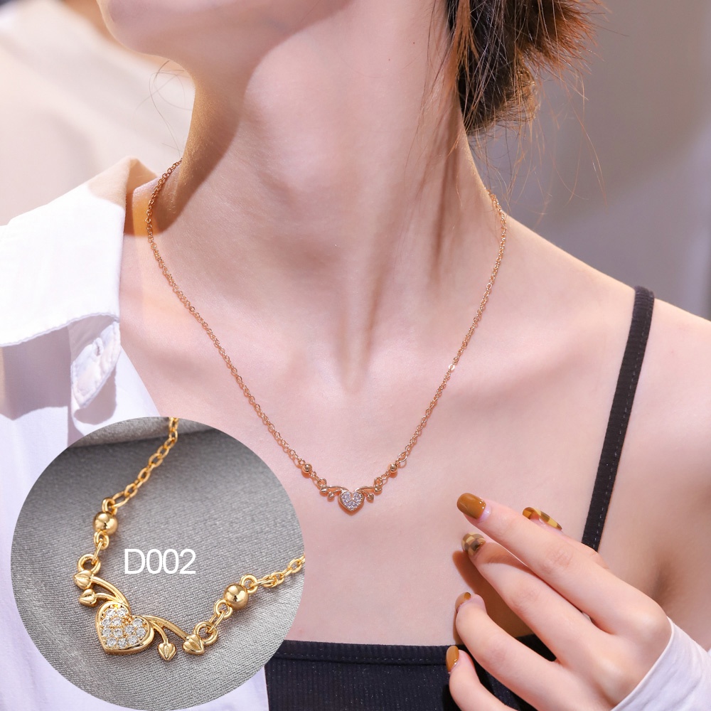 ✨D.G.C✨  Kalung Titanium Mewah Rose Gold Cinta Liontin Korean Style Necklace Aksesoris Fashion Kalung Wanita Murah DK