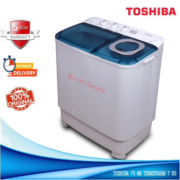 Mesin Cuci 2 Tabung TOSHIBA 75 MN 7 KG Cuci Dan Kering Low watt Garansi 7 TH