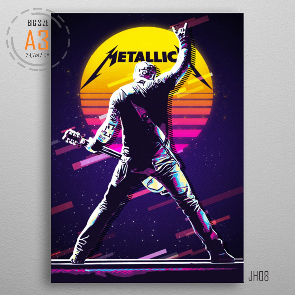 Poster Kayu JAMES HETFIELD Home Decor METALLICA Hiasan Dinding Kamar Ukuran Jumbo A3 Pajangan Studio