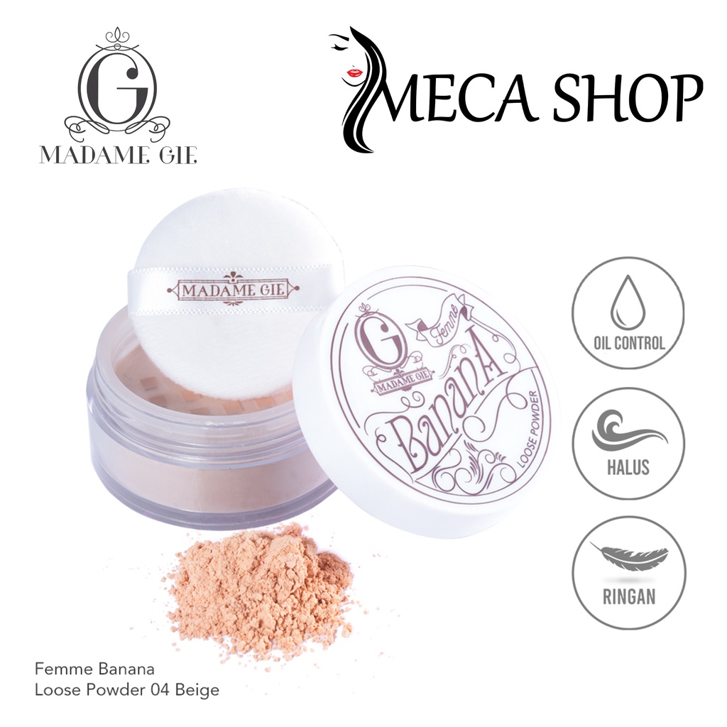 Madame Gie Powder Banana Loose Powder | Crystal Loose Powder | MakeUp | Bedak Tabur