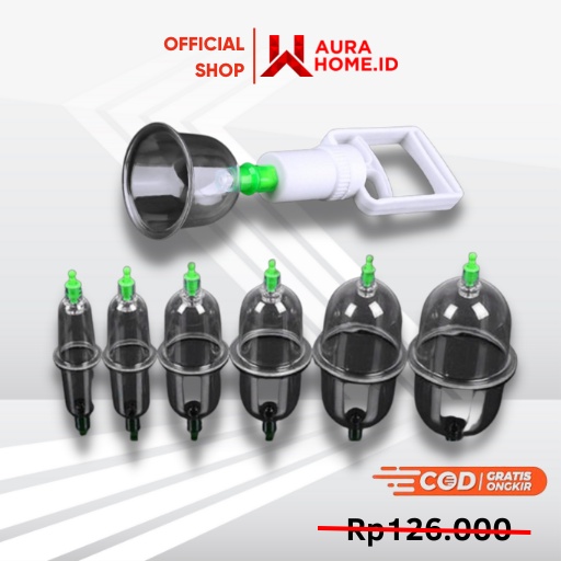 Alat Kesehatan Terapi Bekam Kop 12 Cup / Alat Bekam Cup Cupping Kop Vakum Angin Badan Besar Cup Dara