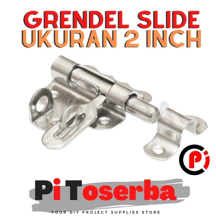 Grendel Slide Action Bolts Ukuran 2 Inch Nickel Plated Utk Lemari Pint