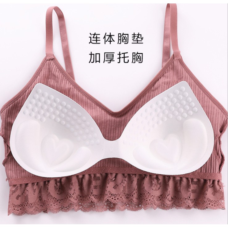 𝐄𝐁𝐒 ✅ PW080 Bra Wanita Breathble Nyaman Aksen Renda Sexy Bahan Katun Korea Import COD