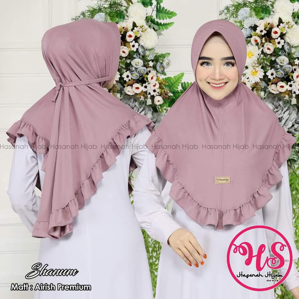 (SALE 12.12) JILBAB INSTAN SHANUM PAD TALI HASANAH LIST REMPEL
