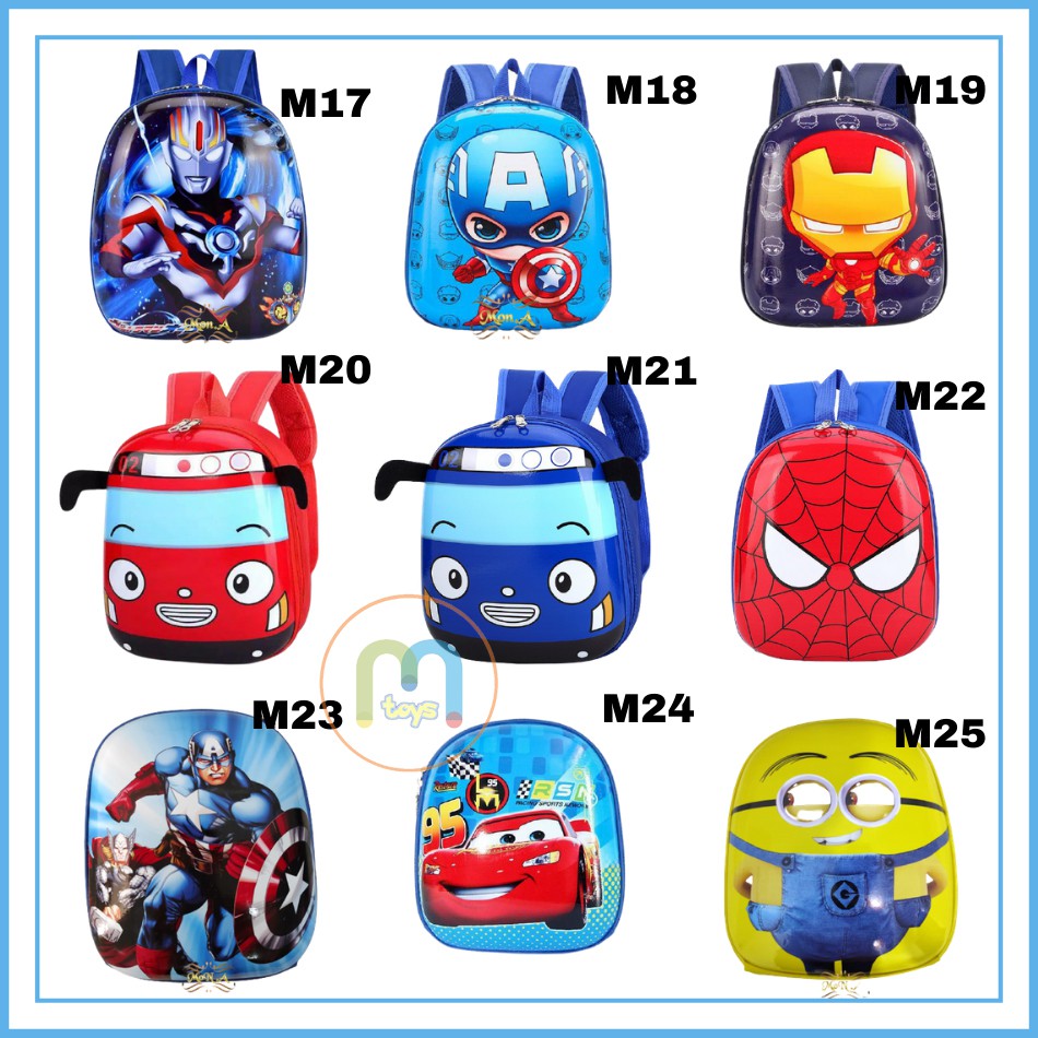 Tas Ransel Telur Sekolah Anak TK / PAUD - Tas Sekolah Anak Karakter lucu Ransel PVC Karakter Lucu M0172