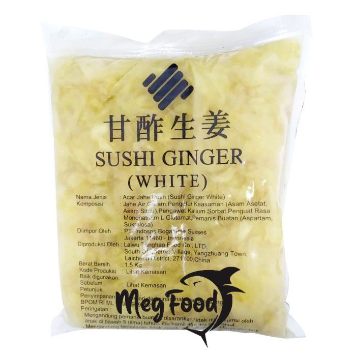 

Sushi Ginger White / Sushi Gari White / Acar Jahe Putih - 1 KG