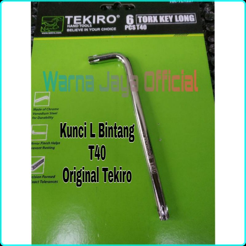 Kunci L Bintang T40 Original Tekiro Kunci L Chrome Serbaguna Panjang Kunci L Panjang 13cm Lebar 3cm 