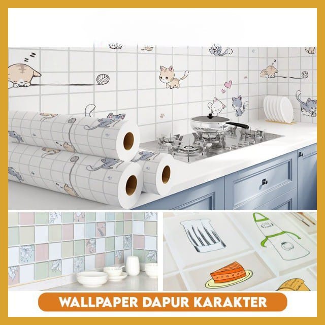 Stiker Dapur Anti Air Dan Anti Minyak Stiker Dapur Motif Karakter Ukuran 60cmx5m GOSHOP88