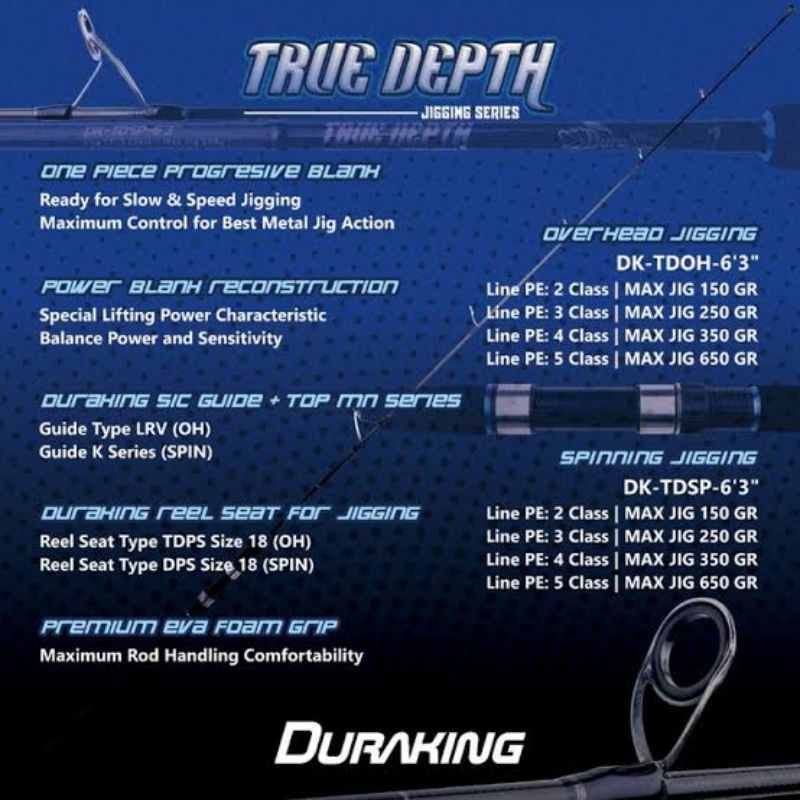 Rod Spinning DURAKING TRUE DEPTH JIGGING SERIES