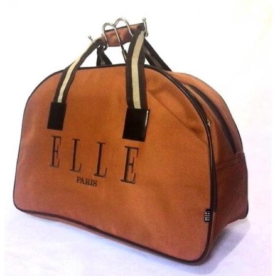 Terbaru - TRAVEL BAG TAS KOPER JINJING PAKAIAN ELLE COKLAT MUDA BANYAK WARNA TF034
