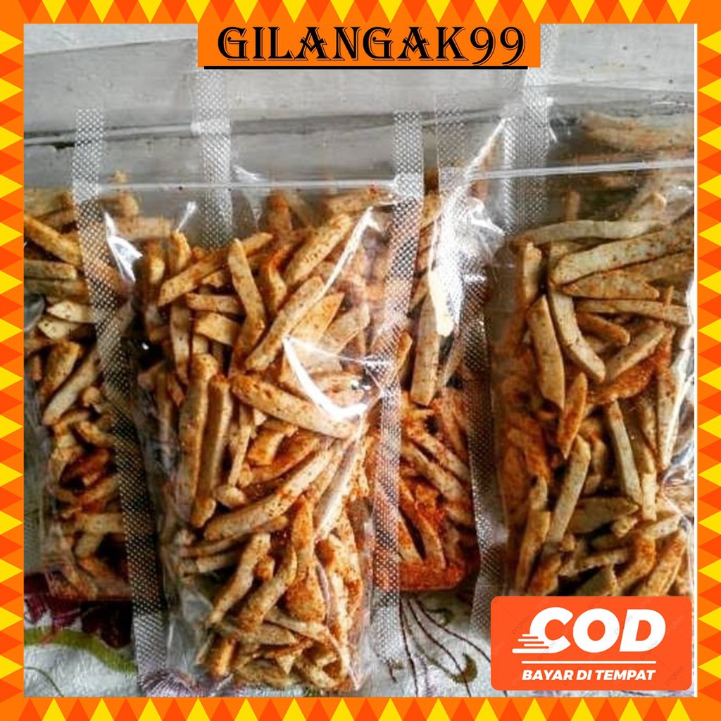 Basreng stick basreng stik PEDAS DAUN JERUK 500gr basreng stik pedas basreng stik murah basreng bandung baso goreng-1