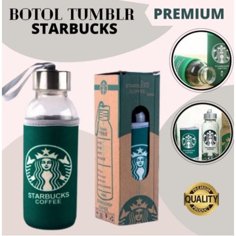 Botol Minum Kaca Starbucks - Tumbler 300 ml