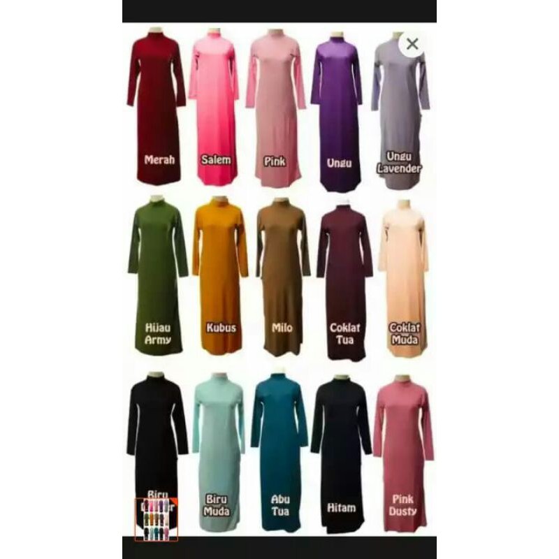INNER MANSET GAMIS / INNER SPANDEK PREMIUM / INNER MANSET GAMIS LENGAN PANJANG POLOS