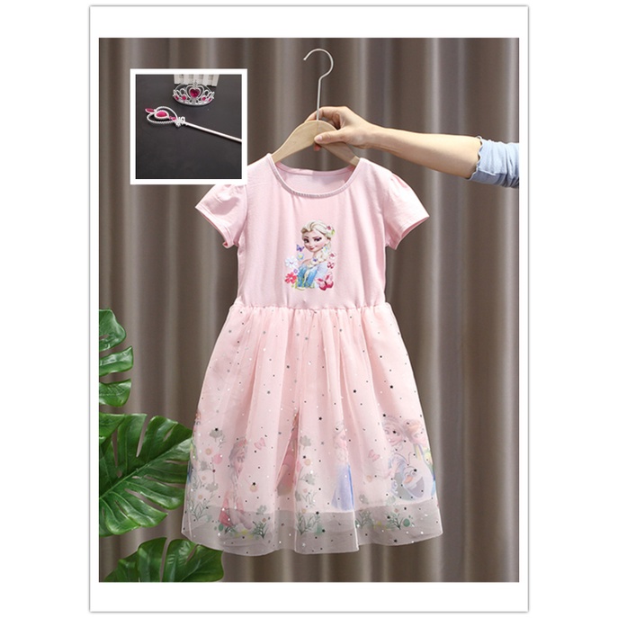 Dress Anak Bayi Frozen 2 Princess Elsa Tutu Colourful Import 2 - 6 Tahun