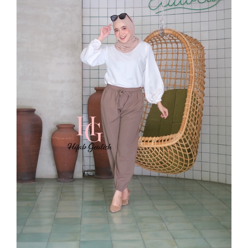 YURA PANTS JOGGER / KULOT JOGGER RIBON PANTS / CELANA PANJANG JOGGER / JOGGER WANITA / KULOT JOGGER