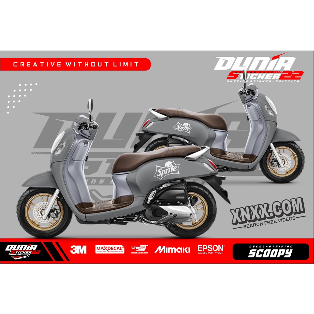 STICKER CUTTING SCOOPY MOTIF SPRITE / STICKER SCOOPY CUSTOM/ STICKER CUTTING SCOOPY TERMURAH-D27-202